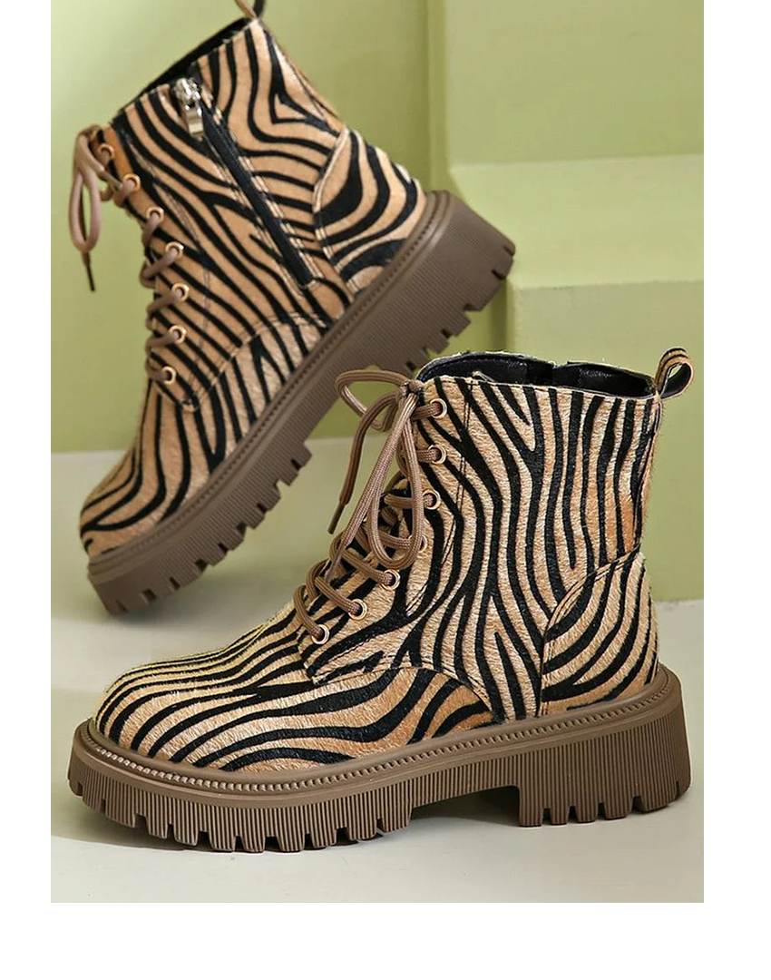 Sloane™ | Zebra Lace-Up Boots