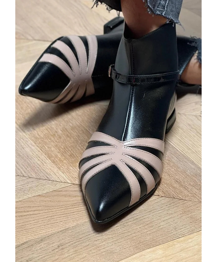 Gloria | Pointed Geometric Ankle Boot