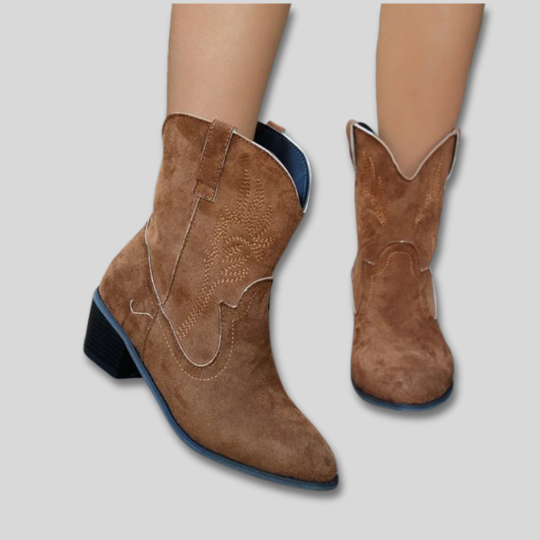Zephyra - Embroidered Classic Cowboy Boots