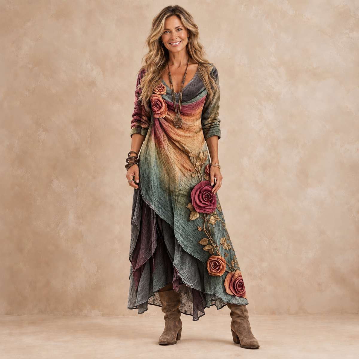 Spring Ember Day Emberly | Layered Ombré Rose Maxi Dress – Aussie’s Charm