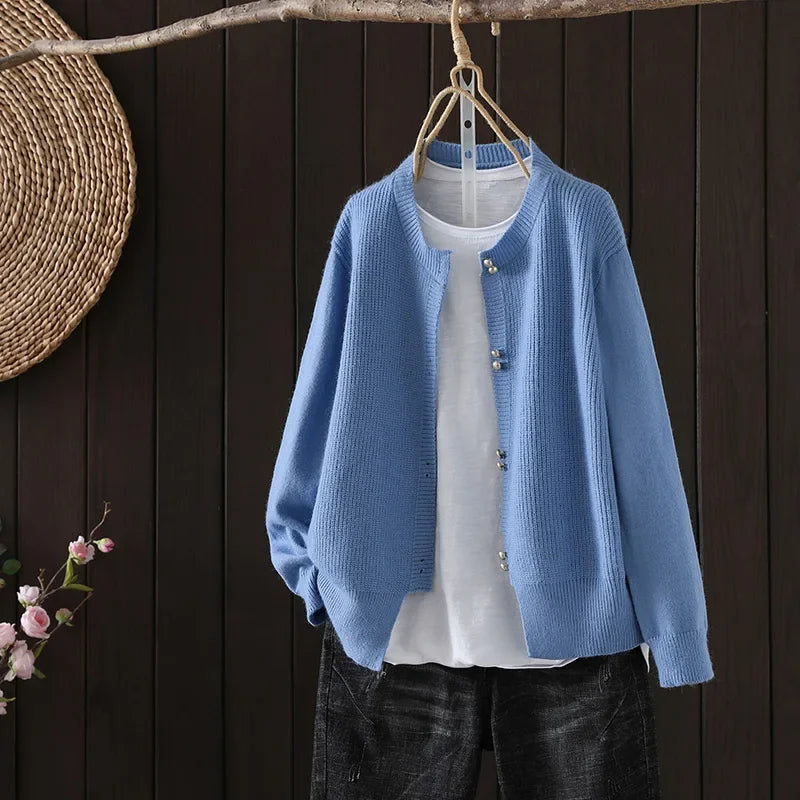 Elara | Pearl-Button Cardigan