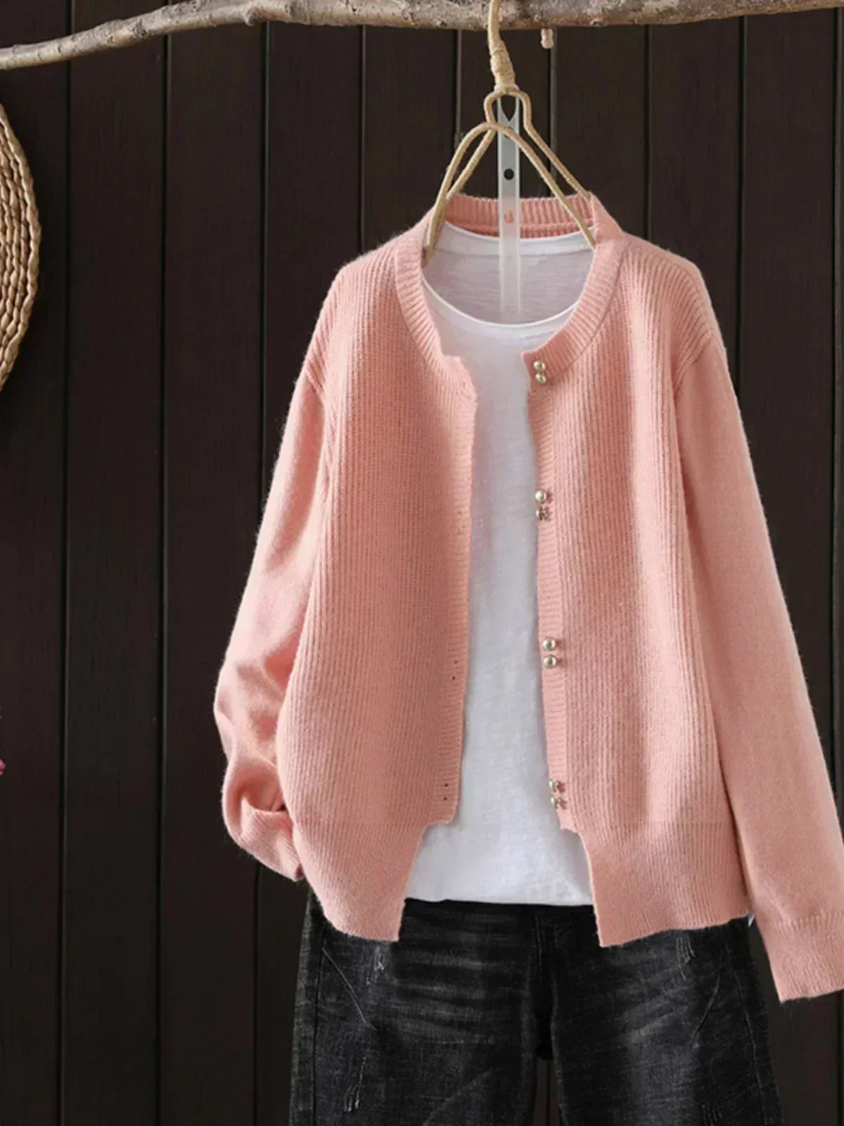 Elara | Pearl-Button Cardigan