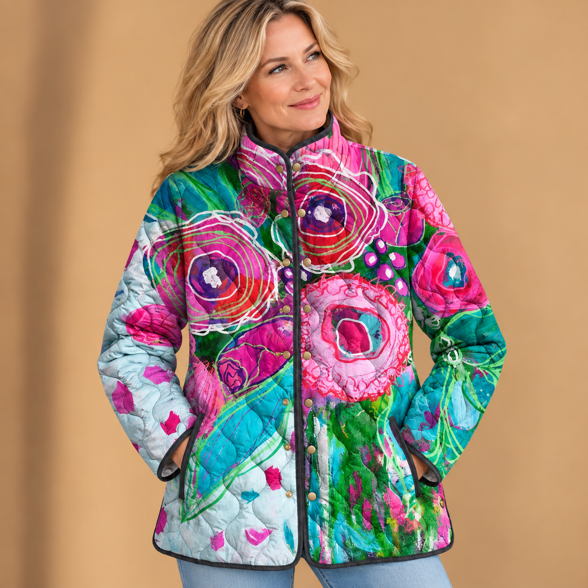 Arianne | Elegant Floral Patterned Jacket