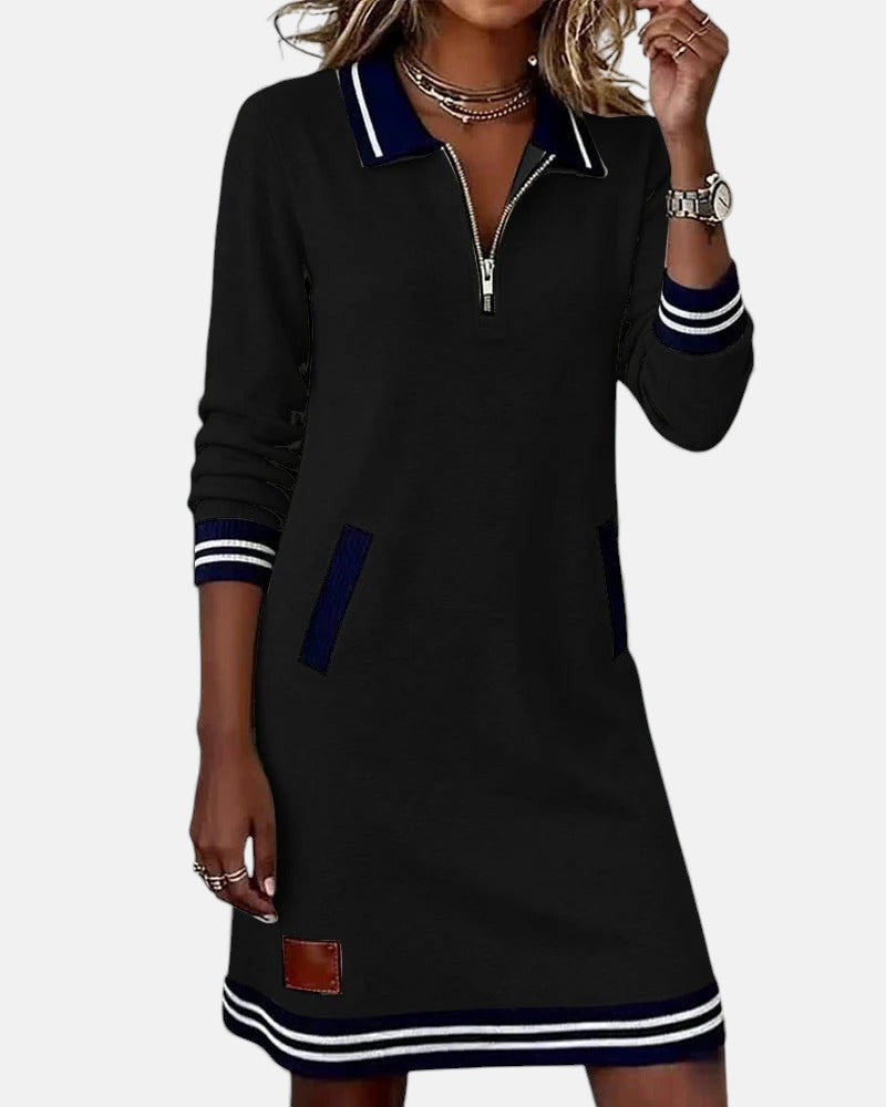Jeanne | Chic Long-Sleeve Dress in Cotton