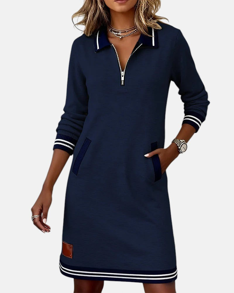 Jeanne | Chic Long-Sleeve Dress in Cotton