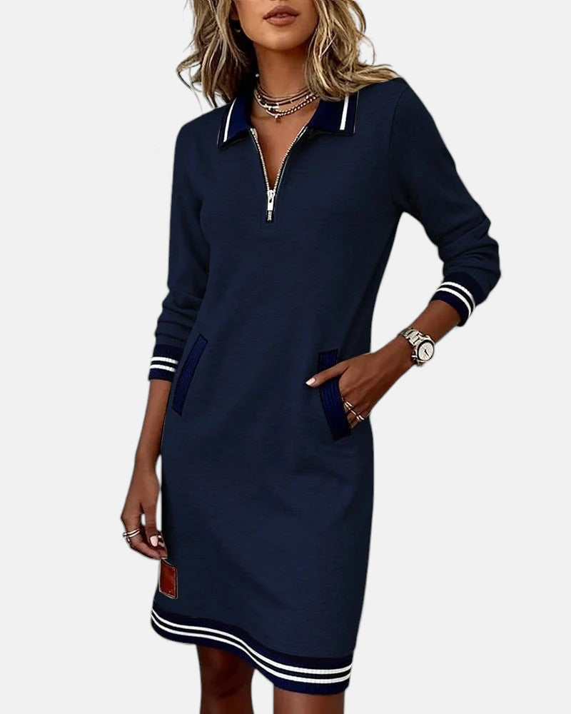 Jeanne | Chic Long-Sleeve Dress in Cotton