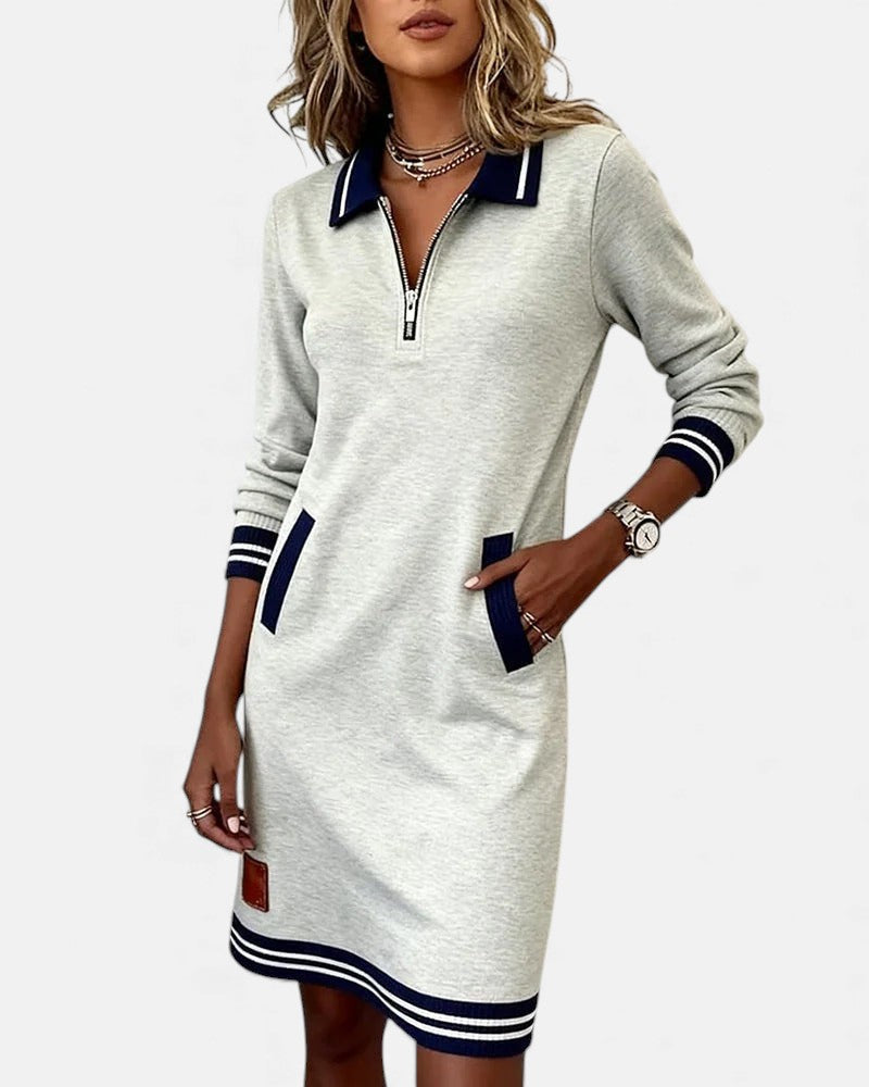 Jeanne | Chic Long-Sleeve Dress in Cotton