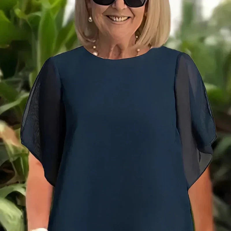 Linda | Suit with draped palazzo pants