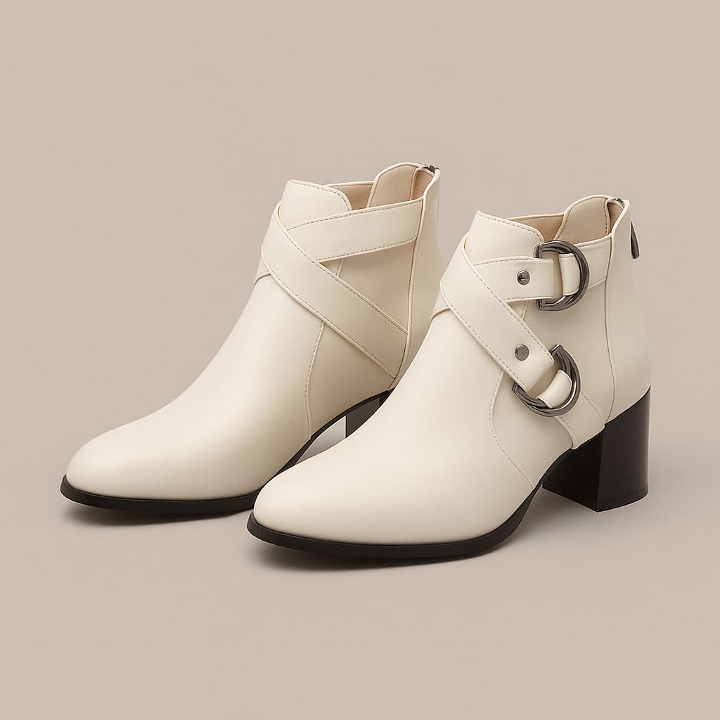 Valara Cross-Buckle Boots